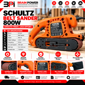Schultz 800W Belt Sander – 76 × 533mm Sanding Belt